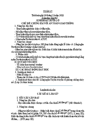 Kế hoạch bài dạy Tiếng Việt + Toán 4 - Tuần 17 - Năm học 2022-2023 - Phạm Thị Hương Giang
