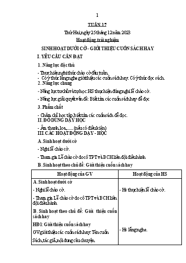 Kế hoạch bài dạy Tiếng Việt + Toán 4 - Tuần 17 - Năm học 2023-2024 - Phan Đình Khôi