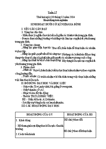 Kế hoạch bài dạy Tiếng Việt + Toán 4 - Tuần 17 - Năm học 2024-2025 - Phan Đình Khôi