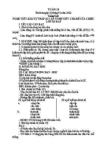 Kế hoạch bài dạy Tiếng Việt + Toán 4 - Tuần 18 - Năm học 2021-2022 - Phan Đình Khôi