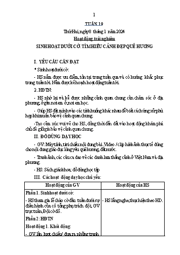 Kế hoạch bài dạy Tiếng Việt + Toán 4 - Tuần 19 - Năm học 2023-2024 - Phạm Thị Hương Giang