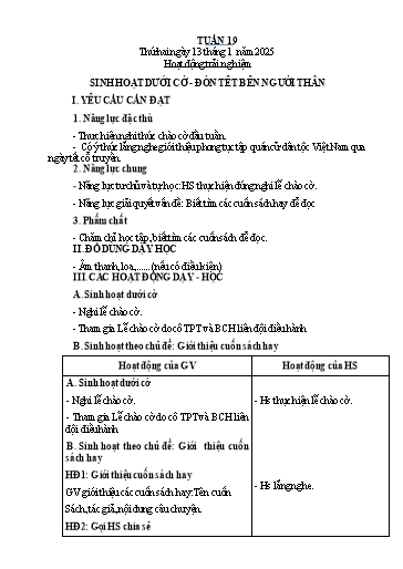 Kế hoạch bài dạy Tiếng Việt + Toán 4 - Tuần 19 - Năm học 2024-2025 - Phan Đình Khôi