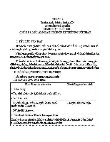 Kế hoạch bài dạy Tiếng Việt + Toán 4 - Tuần 19 - Năm học 2024-2025 - Phạm Thị Hương Giang