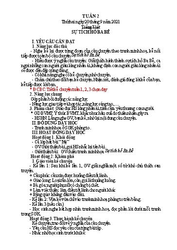 Kế hoạch bài dạy Tiếng Việt + Toán 4 - Tuần 2 - Năm học 2021-2022 - Phan Đình Khôi