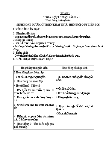 Kế hoạch bài dạy Tiếng Việt + Toán 4 - Tuần 2 - Năm học 2023-2024 - Phạm Thị Hương Giang