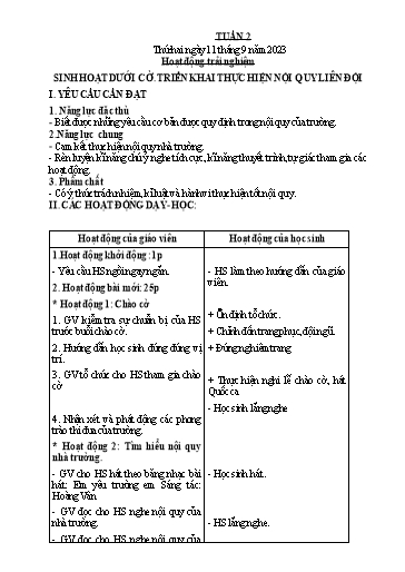 Kế hoạch bài dạy Tiếng Việt + Toán 4 - Tuần 2 - Năm học 2023-2024 - Phan Đình Khôi