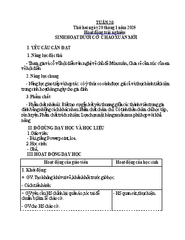 Kế hoạch bài dạy Tiếng Việt + Toán 4 - Tuần 20 - Năm học 2024-2025 - Phạm Thị Hương Giang