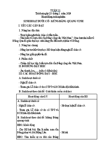Kế hoạch bài dạy Tiếng Việt + Toán 4 - Tuần 21 - Năm học 2023-2024 - Phạm Thị Hương Giang