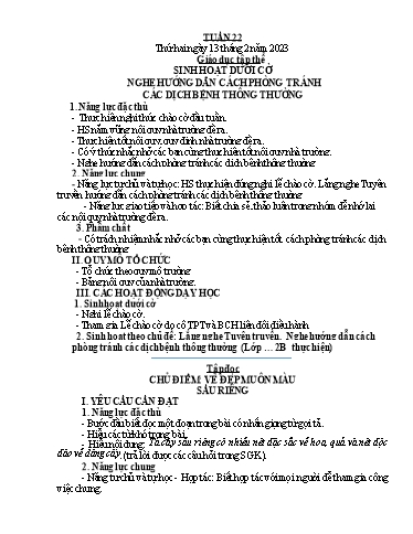 Kế hoạch bài dạy Tiếng Việt + Toán 4 - Tuần 22 - Năm học 2022-2023 - Phạm Thị Hương Giang