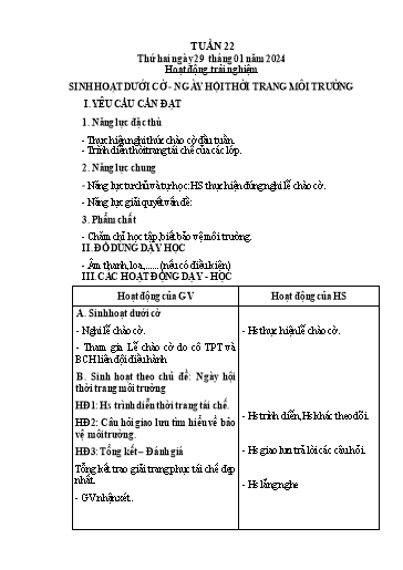 Kế hoạch bài dạy Tiếng Việt + Toán 4 - Tuần 22 - Năm học 2023-2024 - Phạm Thị Hương Giang