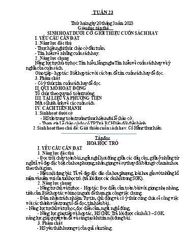 Kế hoạch bài dạy Tiếng Việt + Toán 4 - Tuần 23 - Năm học 2022-2023 - Phan Đình Khôi