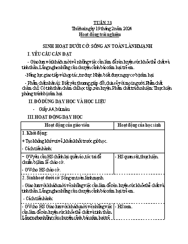 Kế hoạch bài dạy Tiếng Việt + Toán 4 - Tuần 23 - Năm học 2024-2025 - Phạm Thị Hương Giang
