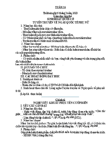 Kế hoạch bài dạy Tiếng Việt + Toán 4 - Tuần 25 - Năm học 2022-2023 - Phạm Thị Hương Giang