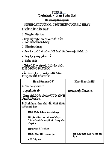Kế hoạch bài dạy Tiếng Việt + Toán 4 - Tuần 25 - Năm học 2023-2024 - Phan Đình Khôi