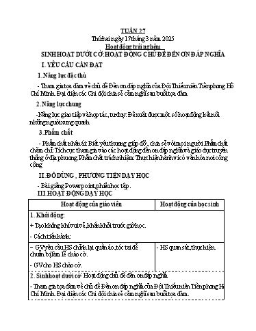 Kế hoạch bài dạy Tiếng Việt + Toán 4 - Tuần 27 - Năm học 2024-2025 - Phạm Thị Hương Giang