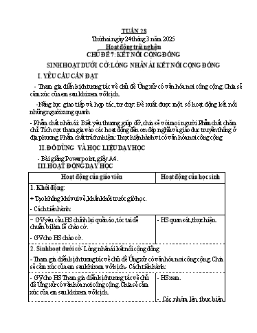 Kế hoạch bài dạy Tiếng Việt + Toán 4 - Tuần 28 - Năm học 2024-2025 - Phạm Thị Hương Giang