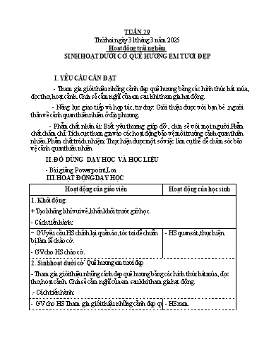 Kế hoạch bài dạy Tiếng Việt + Toán 4 - Tuần 29 - Năm học 2024-2025 - Phạm Thị Hương Giang