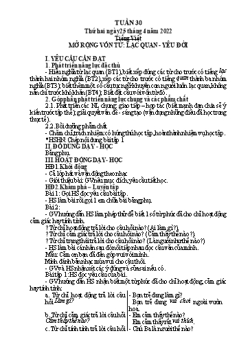 Kế hoạch bài dạy Tiếng Việt + Toán 4 - Tuần 30 - Năm học 2021-2022 - Phan Đình Khôi