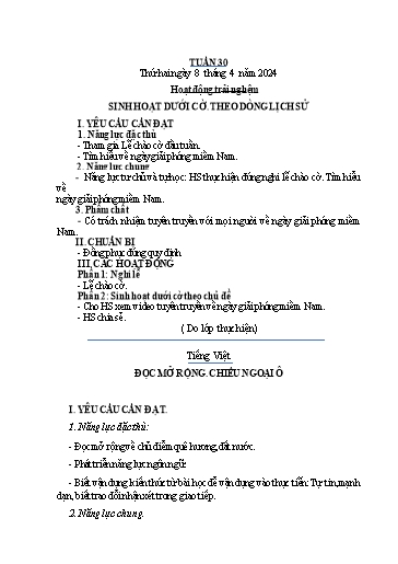 Kế hoạch bài dạy Tiếng Việt + Toán 4 - Tuần 30 - Năm học 2023-2024 - Phan Đình Khôi
