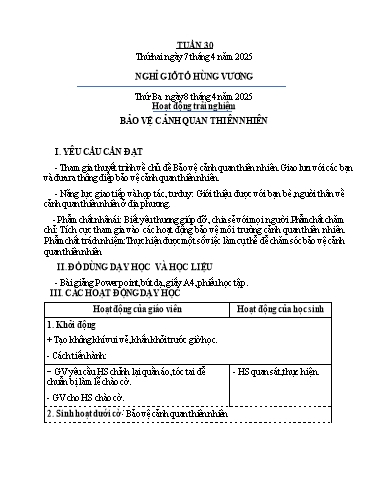 Kế hoạch bài dạy Tiếng Việt + Toán 4 - Tuần 30 - Năm học 2024-2025 - Phan Đình Khôi