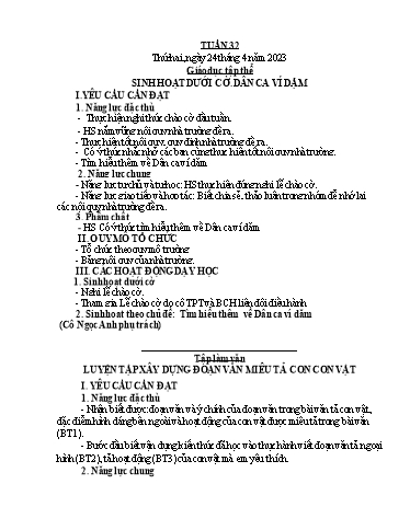 Kế hoạch bài dạy Tiếng Việt + Toán 4 - Tuần 32 - Năm học 2022-2023 - Phan Đình Khôi