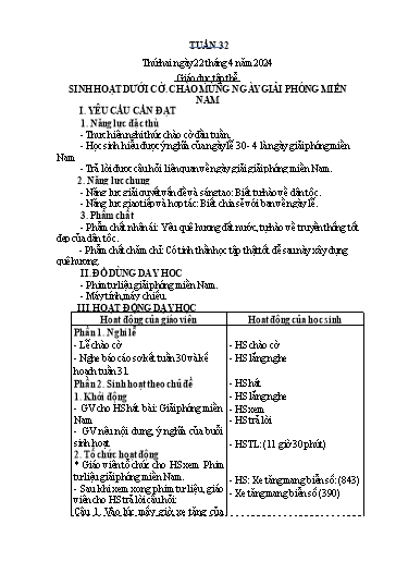 Kế hoạch bài dạy Tiếng Việt + Toán 4 - Tuần 32 - Năm học 2023-2024 - Phan Đình Khôi