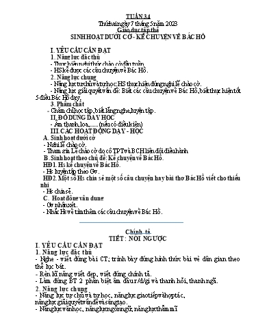 Kế hoạch bài dạy Tiếng Việt + Toán 4 - Tuần 34 - Năm học 2022-2023 - Phan Đình Khôi