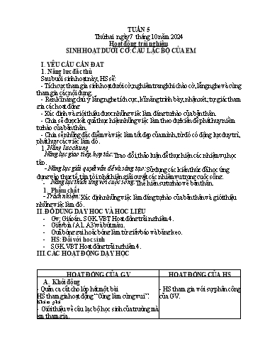 Kế hoạch bài dạy Tiếng Việt + Toán 4 - Tuần 5 - Năm học 2024-2025 - Phạm Thị Hương Giang