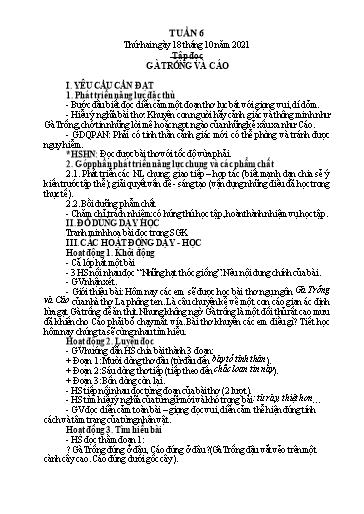 Kế hoạch bài dạy Tiếng Việt + Toán 4 - Tuần 6 - Năm học 2021-2022 - Phan Đình Khôi