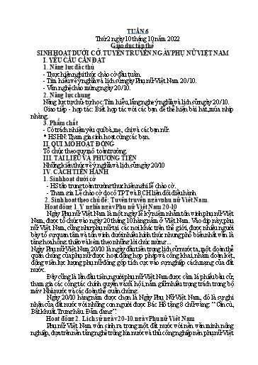 Kế hoạch bài dạy Tiếng Việt + Toán 4 - Tuần 6 - Năm học 2022-2023 - Phạm Thị Hương Giang