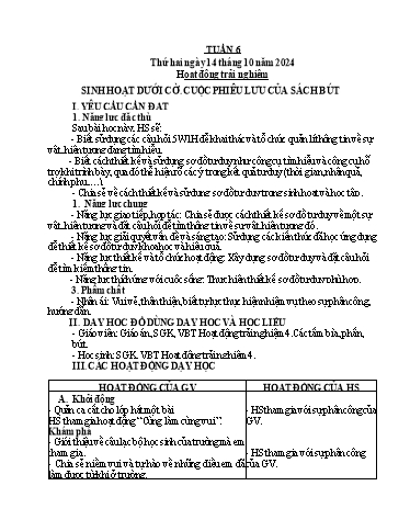 Kế hoạch bài dạy Tiếng Việt + Toán 4 - Tuần 6 - Năm học 2024-2025 - Phạm Thị Hương Giang