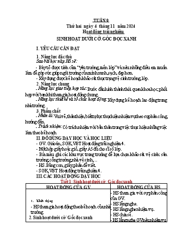 Kế hoạch bài dạy Tiếng Việt + Toán 4 - Tuần 9 - Năm học 2024-2025 - Phan Đình Khôi