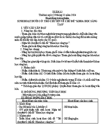 Kế hoạch bài dạy Tiếng Việt + Toán 5 - Tuần 12 - Năm học 2024-2025 - Phan Thị Hồng Thương