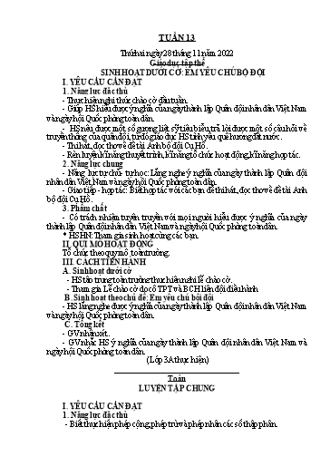 Kế hoạch bài dạy Tiếng Việt + Toán 5 - Tuần 13 - Năm học 2022-2023 - Phan Thị Hồng Thương