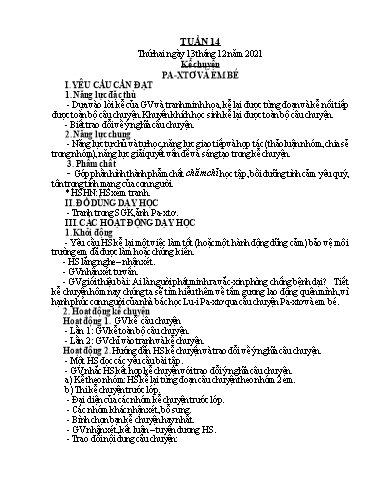 Kế hoạch bài dạy Tiếng Việt + Toán 5 - Tuần 14 - Năm học 2021-2022 - Phan Thị Hồng Thương