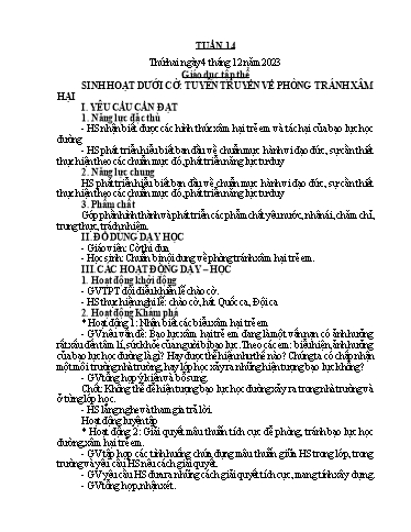 Kế hoạch bài dạy Tiếng Việt + Toán 5 - Tuần 14 - Năm học 2023-2024 - Phan Thị Hồng Thương