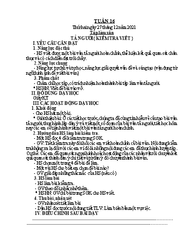 Kế hoạch bài dạy Tiếng Việt + Toán 5 - Tuần 16 - Năm học 2021-2022 - Phan Thị Hồng Thương