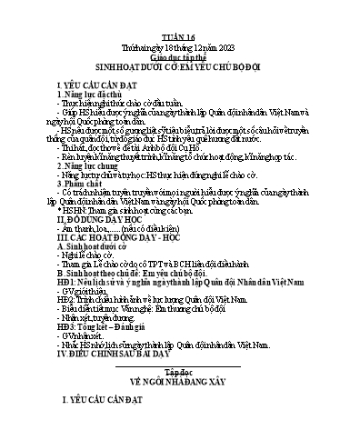 Kế hoạch bài dạy Tiếng Việt + Toán 5 - Tuần 16 - Năm học 2023-2024 - Phan Thị Hồng Thương