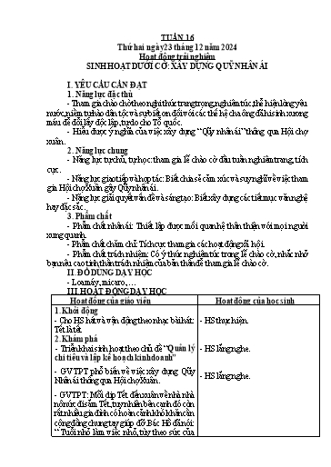 Kế hoạch bài dạy Tiếng Việt + Toán 5 - Tuần 16 - Năm học 2024-2025 - Phan Thị Hồng Thương