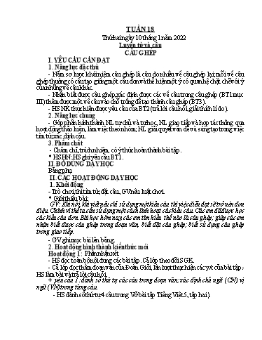 Kế hoạch bài dạy Tiếng Việt + Toán 5 - Tuần 18 - Năm học 2021-2022 - Phan Thị Hồng Thương
