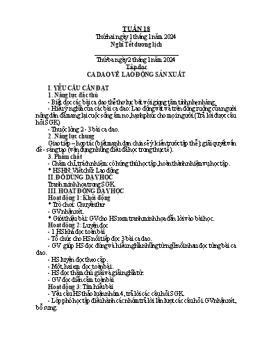 Kế hoạch bài dạy Tiếng Việt + Toán 5 - Tuần 18 - Năm học 2023-2024 - Phan Thị Hồng Thương