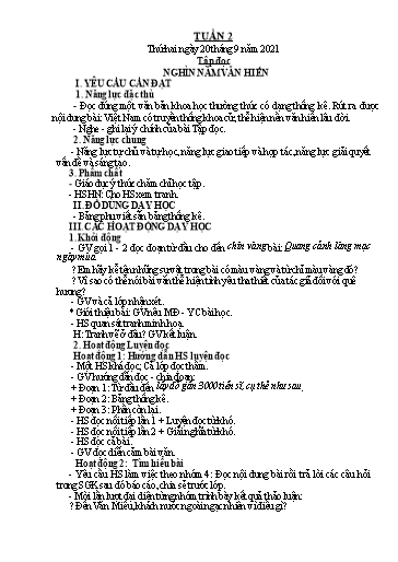Kế hoạch bài dạy Tiếng Việt + Toán 5 - Tuần 2 - Năm học 2021-2022 - Phan Thị Hồng Thương
