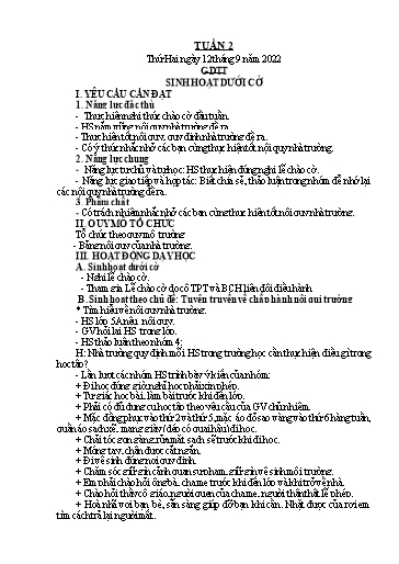 Kế hoạch bài dạy Tiếng Việt + Toán 5 - Tuần 2 - Năm học 2022-2023 - Phan Thị Hồng Thương