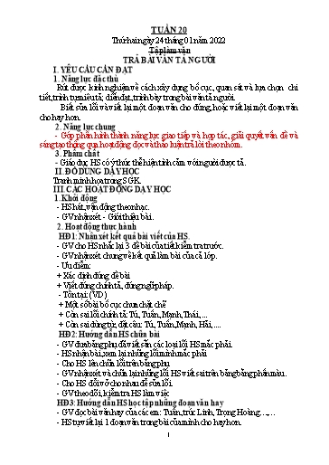 Kế hoạch bài dạy Tiếng Việt + Toán 5 - Tuần 22 - Năm học 2021-2022 - Phạm Thị Hương Giang