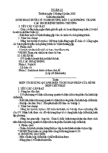 Kế hoạch bài dạy Tiếng Việt + Toán 5 - Tuần 22 - Năm học 2022-2023 - Phan Thị Hồng Thương