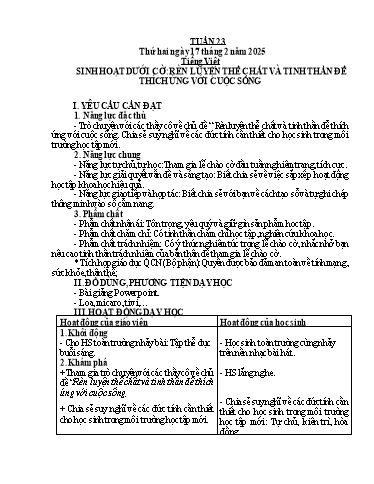 Kế hoạch bài dạy Tiếng Việt + Toán 5 - Tuần 23 - Năm học 2024-2025 - Phan Thị Hồng Thương