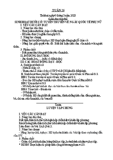 Kế hoạch bài dạy Tiếng Việt + Toán 5 - Tuần 25 - Năm học 2022-2023 - Phan Thị Hồng Thương