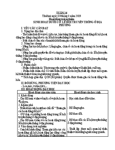 Kế hoạch bài dạy Tiếng Việt + Toán 5 - Tuần 26 - Năm học 2024-2025 - Phan Thị Hồng Thương