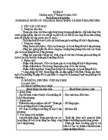 Kế hoạch bài dạy Tiếng Việt + Toán 5 - Tuần 27 - Năm học 2024-2025 - Phan Thị Hồng Thương