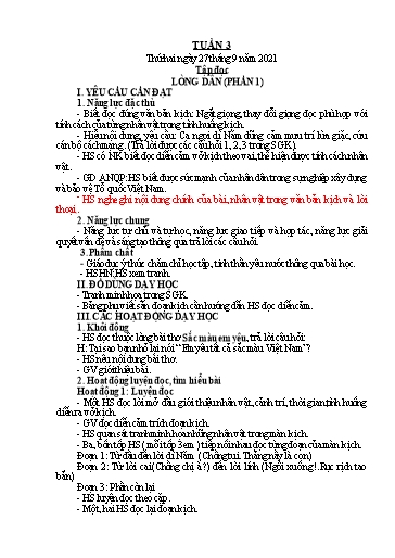 Kế hoạch bài dạy Tiếng Việt + Toán 5 - Tuần 3 - Năm học 2021-2022 - Phan Thị Hồng Thương
